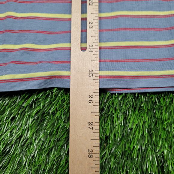 VTG 70s Disco Slim Fit Polo Shirt Large Dagger Collar Striped Big Collar - Picture 7 of 9